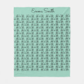 可愛いシルエットココナッツツリーパターンソフトブルー フリースブランケット (正面)