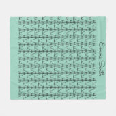 可愛いシルエットココナッツツリーパターンソフトブルー フリースブランケット (正面(横))