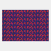 可愛いシルエット、ハッピーダンスブルー ラッピングペーパーシート (正面)