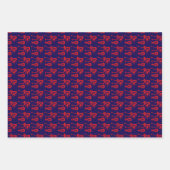 可愛いシルエット、ハッピーダンスブルー ラッピングペーパーシート (正面3)