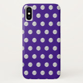 可愛いシルバー水玉模様オンインディゴブルー Case-Mate iPhoneケース (裏面)