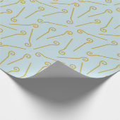 可愛いシンタークラアススタフオンライトブルー ラッピングペーパー (角)