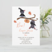 可愛いシンプルこうもりハロウィーンの子どもの2歳の誕生日 招待状 (スタンド正面)