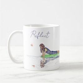 可愛いシンプルとの女の子と蝶コーヒーマグ コーヒーマグカップ