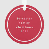 可愛いシンプルの波型パーソナライズされたの赤い写真 オーナメント (裏面)