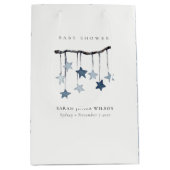 可愛いシンプルアクアブルースターモバイルベビーシャワー ミディアムペーパーバッグ (正面)