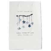 可愛いシンプルアクアブルースターモバイルベビーシャワー ミディアムペーパーバッグ (裏面)