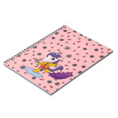 可愛いシンプルコーラルフローラユニコーンinレインコート ノートブック (左側)