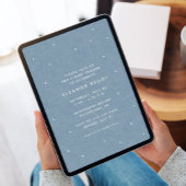 可愛いシンプルシャンブレブルーベビーシャワー 招待状