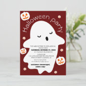 可愛いシンプルスプキーなハロウィーンの衣装パーティー 招待状 (スタンド正面)