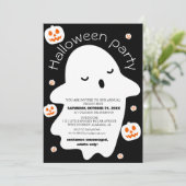 可愛いシンプルスプキーなハロウィーンの衣装パーティー 招待状 (スタンド正面)