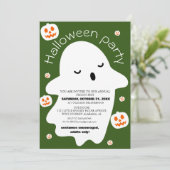 可愛いシンプルスプキーなハロウィーンの衣装パーティー 招待状 (スタンド正面)