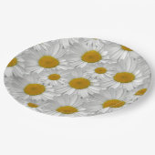 可愛いシンプルデイジー白い花柄 ペーパープレート (アングル)
