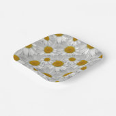 可愛いシンプルデイジー白い花柄 ペーパープレート (傾斜あり)