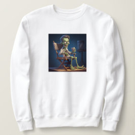 可愛いシンプルデザイン女性ブラック恋人ママ スウェットシャツ