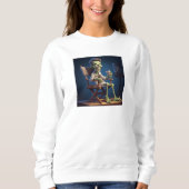 可愛いシンプルデザイン女性ブラック恋人ママ スウェットシャツ (正面)