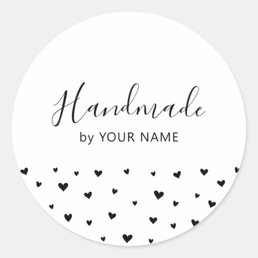 可愛いシンプルハート手作りパッケージシール ラウンドシール (正面)