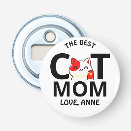 可愛いシンプルバレンタインの猫ママ 栓抜き