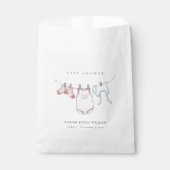 可愛いシンプルピンクの赤ちゃん女の子の物干し赤ちゃんシャワー フェイバーバッグ (正面)