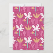 可愛いシンプルピンク恐竜2回目の誕生日 招待状 (裏面)