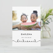 可愛いシンプルフォントブリデスメイド提案フォトカード 招待状 (スタンド正面)