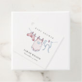 可愛いシンプルベビークロザラインピンクガールベビーシャワー フェイバータグ (インサイチュ)