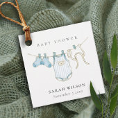 可愛いシンプルベビー物干しブルーボーイベビーシャワー フェイバータグ