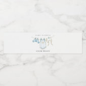 可愛いシンプルベビー物干しブルーボーイベビーシャワー ペットボトルラベル (シングルラベル)