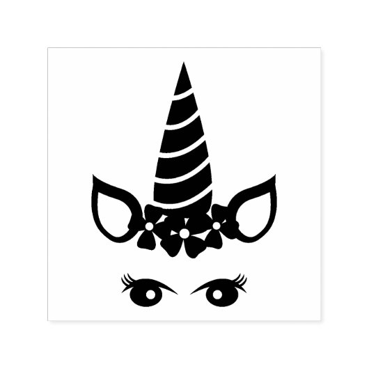 可愛いシンプルユニコーンシルエット セルフインキングスタンプ (デザイン)