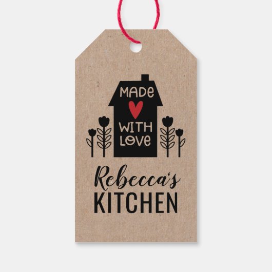 可愛いシンプルラブクラフトギフトラベル ギフトタグ (裏面)