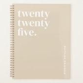 可愛いシンプル名ベージュ プランナー手帳 (正面)