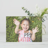 可愛いシンプル子供のシンプルフォトホールのためのイースターバニーの シーズンカード (スタンド正面)