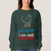 可愛いシンプル猫ママ母の日プレゼント スウェットシャツ (正面)