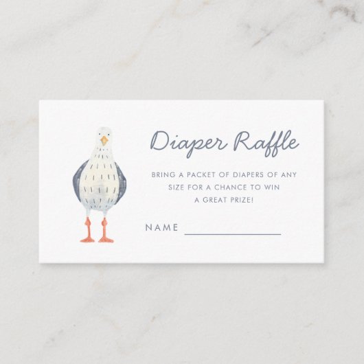 可愛いシーガル航海の赤ちゃんシャワーおむつ エンクロージャーカード (正面)