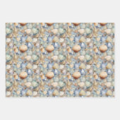 可愛いシーシェルパーティータイル模様 ラッピングペーパーシート (正面3)