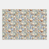 可愛いシーシェルパーティータイル模様 ラッピングペーパーシート (正面2)