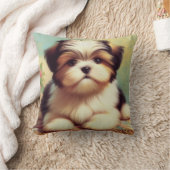 可愛いシーズー（犬）の子犬絵画の クッション (ブランケット)