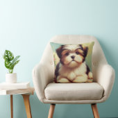 可愛いシーズー（犬）の子犬絵画の クッション (椅子)