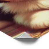 可愛いシーズー(犬)の子犬絵画の ポスター (角)