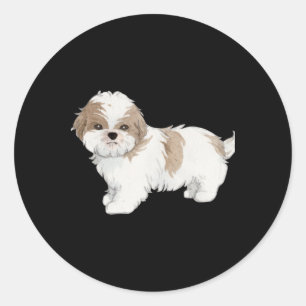 可愛いシーズー(犬)チュ子犬 ラウンドシール