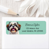 可愛いシーズー（犬）子犬パーソナライズされた ラベル (インサイチュ)