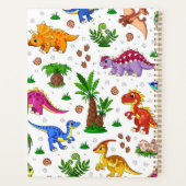 可愛いシームレカラフルームパターン恐竜 プランナー手帳 (裏面)