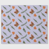 可愛いシームレスラッピング紙:秋葉と松 ラッピングペーパー (フラット)