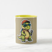可愛いシールスタイル恐竜 マグカップ (中央)