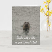 可愛いシールラバーの誕生日カード カード (黄色い花)