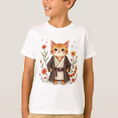 可愛いジェダイ猫Tシャツ – フローラ宇宙戦士子猫 Tシャツ (正面)