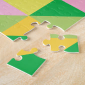 可愛いジオメトリックパッチワークパターン(春カラー) ジグソーパズル (側面)