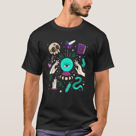 可愛いジプシー占い占い占いサイキッククリスタルボールGIF Tシャツ (正面)