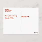 可愛いジャックオランタンの衣装ハローウィンパーティ ポストカード (裏面)