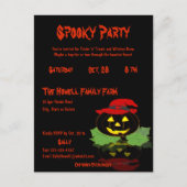 可愛いジャックオランタンの衣装ハローウィンパーティ ポストカード (正面)